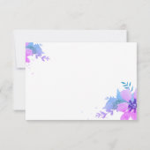 ロマンチック パープル 水彩 花の感謝カード サンキューカード (裏面)