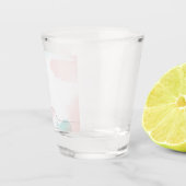 ロマンチック ピンク ウォーターカラー フラワーズ エレガント パーティー ショットグラス (右)