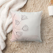 ロマンチック ピンク ウォーターカラー フラワー サラシ枕カバー ホーム クッション (ブランケット)