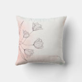 ロマンチック ピンク ウォーターカラー フラワー サラシ枕カバー ホーム クッション (裏面)