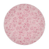 ロマンチック ピンク グリッター フラワーリング カッティングボード (正面)