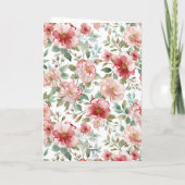 ロマンチック ピンク ハート フラワー バレンタインデー ラブ カード (裏面)