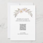 ロマンチック ピンク フラワー エレガント フォリア ゴールド フレーム セーブザデート (裏面)