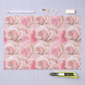 ロマンチック ピンク ローズ フラワーブライダルシャワー 薄葉紙 (クラフト)