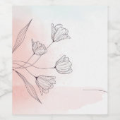 ロマンチック ピンク 水彩 花 ワイン ラベル – お気に入り (シングルラベル)