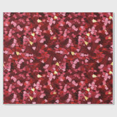 ロマンチック&フェスティバルレッドピンクハート紙吹雪 ラッピングペーパー (フラット)