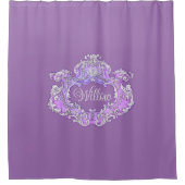 ロマンチック,フェミニン,パーソナライズ シャワーカーテン (正面)