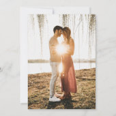 ロマンチック フォト フラワーズ ブラック ホワイト セーブ ザ デート 招待状 (裏面)