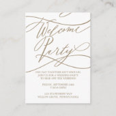ロマンチック フラット ゴールド カリグラフィー ウェルカム パーティー エンクロージャーカード (正面)