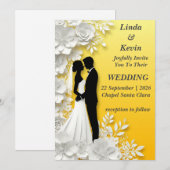 ロマンチック フラワー ウェディング インビテーション (正面/裏面)