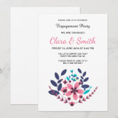 ロマンチック フラワー ウェディング 婚約 カード (正面/裏面)