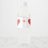 ロマンチック フラワー バレンタイン ハート ペットボトルラベル (裏面)