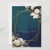 ロマンチック フローラル ゴールド リース ウェディング 招待状 (裏面)