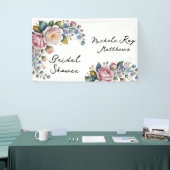 ロマンチック フローラル リース ブライダル シャワー 横断幕 (トレードショー)