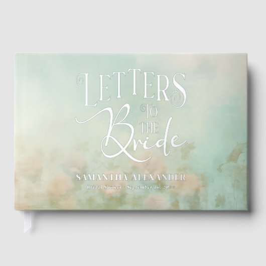 ロマンチック フローラル レター トゥ ザ ブライド エレガント モダン ゲストブック (正面)