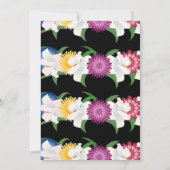 ロマンチック ブラック カラフル ローズ フラワーブライダルシャワー 招待状 (裏面)