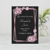 ロマンチック ブラック カリグラフィー オール ウェディング 招待状 (スタンド正面)
