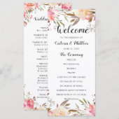 ロマンチック ブルッシュ ブルーム ウェディング プログラム (正面/裏面)