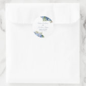 ロマンチック ブルー 水彩 ハイドランジアの花 ラウンドシール (バッグ)