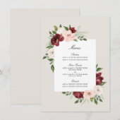 ロマンチック ブーケ メニュー カード (正面/裏面)