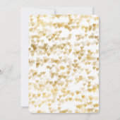 ロマンチック ホワイト ゴールド ハート ウェディング   招待状 (裏面)