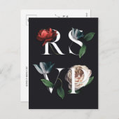 ロマンチック・ボタニック・ウエディングの出欠確認ポストカードV 01 シーズンポストカード (正面/裏面)