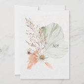 ロマンチック  ボヘミアンフラワーウェディング 招待状 (裏面)