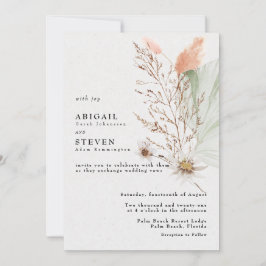ロマンチック  ボヘミアンフラワーウェディング 招待状