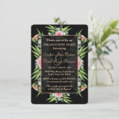 ロマンチック ボーホー フローラル ユーカリ 婚約パーティー 招待状 (スタンド正面)