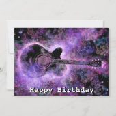ロマンチック ミュージカル ギター 誕生日 カード (正面)
