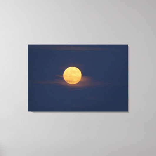 ロマンチック ムーンライト 水彩画 オリジナル アート キャンバスプリント (正面)