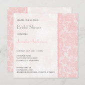ロマンチック ラブリー ピンクレース ブライダルシャワー 招待状 (正面/裏面)