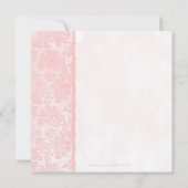ロマンチック ラブリー ピンクレース ブライダルシャワー 招待状 (裏面)