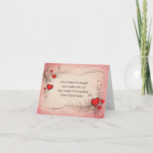 ロマンチック ラブリー 親密 チャーミング 愛情の詩 カード (正面)