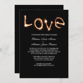 ロマンチック ラブ スパークラー ウェディング 招待状 (正面/裏面)