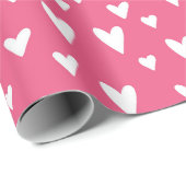 ロマンチック ラブ ハーツ ピンク ホワイト ガーリー バレンタイン ラッピングペーパー (ロールコーナー)