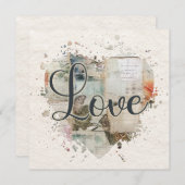 ロマンチック ラブ ハート ノート カード (正面/裏面)