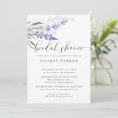 ロマンチック ラベンダー フラワーズ ウォーターカラー ブライダル シャワー 招待状 (スタンド正面)