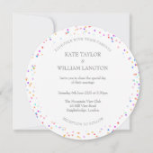 ロマンチック レインボー コンフェッティ ウェディング インビテーション (正面)