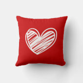 ロマンチック レッド ハート クッション - 結婚記念日 ギフト (裏面)