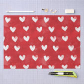 ロマンチック レッド ホワイト ハーツ ブライダルシャワー 薄葉紙 (クラフト)