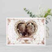 ロマンチック ローズゴールド アニバーサリー フォイル インビテーション 箔招待状 (立ち正面)