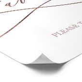 ロマンチック ローズゴールド カリグラフィー ウェディング フェイバーズ サイン (角)