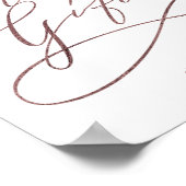 ロマンチック ローズゴールド カリグラフィー カード & ギフト サイン (角)