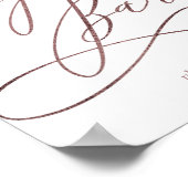 ロマンチック ローズゴールド カリグラフィー シガー バー サイン (角)