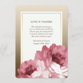 ロマンチック ローズゴールド サンクス アニバーサリー カード