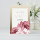 ロマンチック ローズゴールド サンクス アニバーサリー カード (スタンド正面)