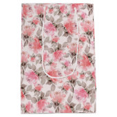 ロマンチック – ヴィンテージバラ水彩ティッシュペーパー ミディアムペーパーバッグ (裏面)