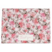 ロマンチック – ヴィンテージバラ水彩ティッシュペーパー ラージペーパーバッグ (正面)