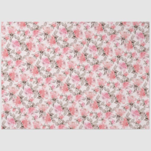 ロマンチック – ヴィンテージバラ水彩ティッシュペーパー 薄葉紙 (正面)